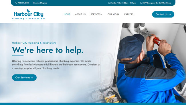 Screenshot of Harbour City Plumbing website